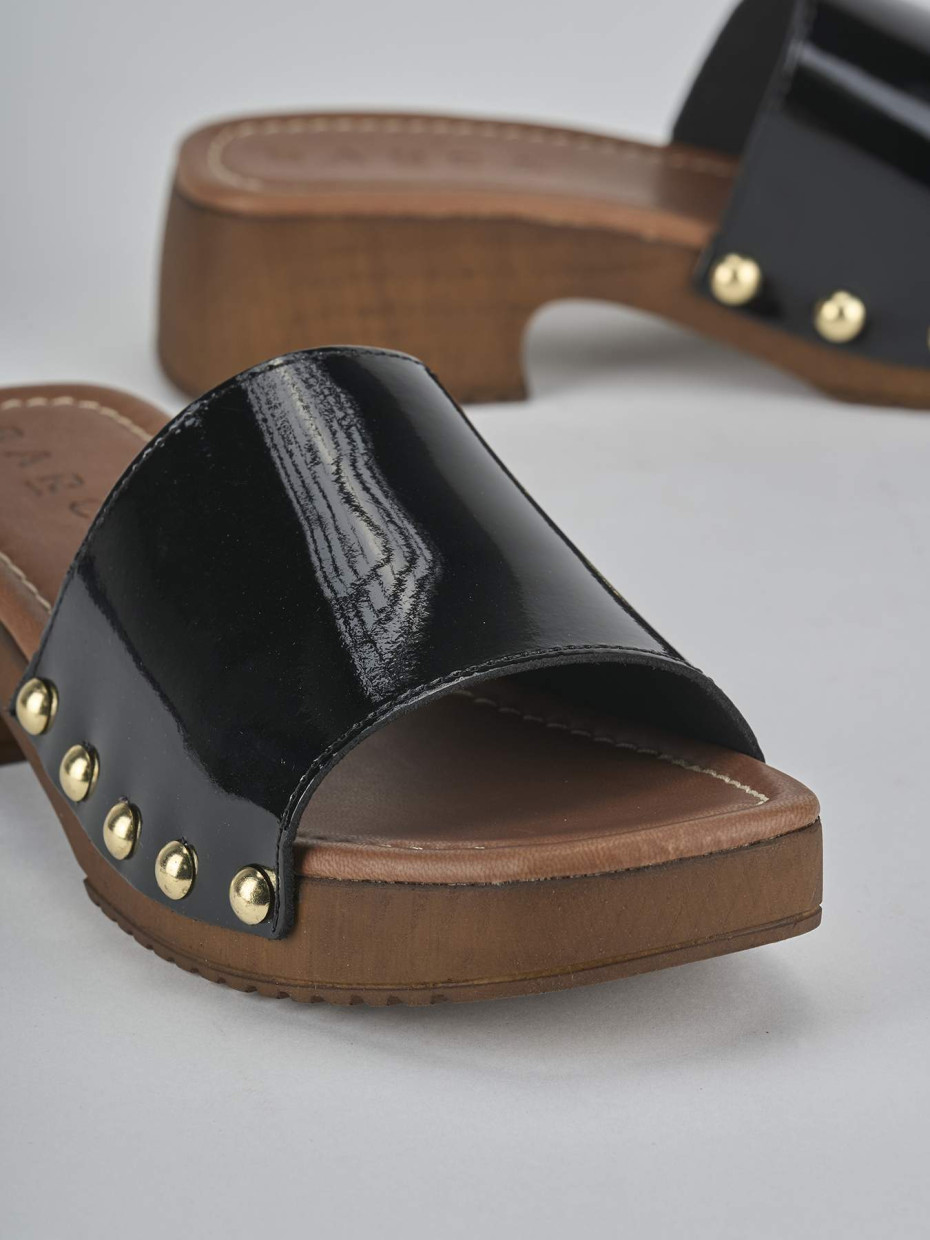 Ciabatte tacco 3cm vernice nero
