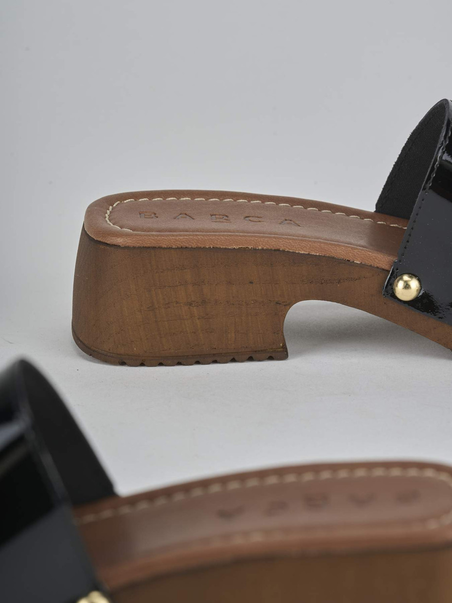 Ciabatte tacco 3cm vernice nero