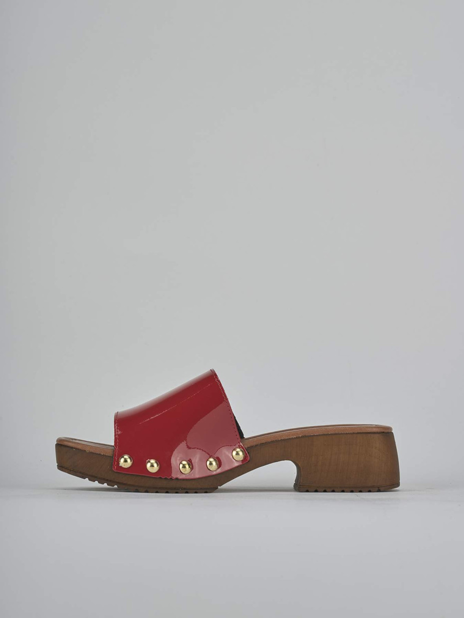 Ciabatte tacco 3cm vernice rosso