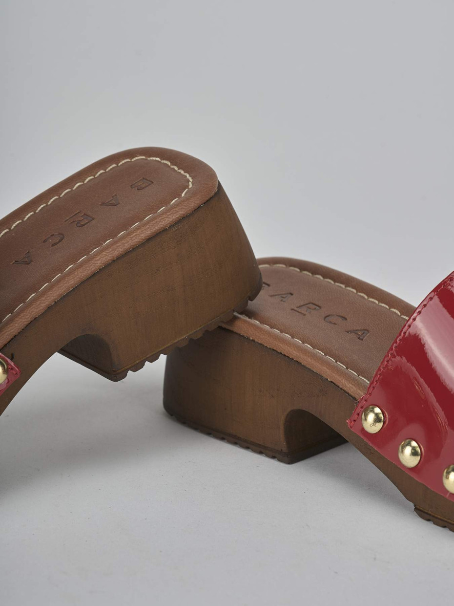 Ciabatte tacco 3cm vernice rosso