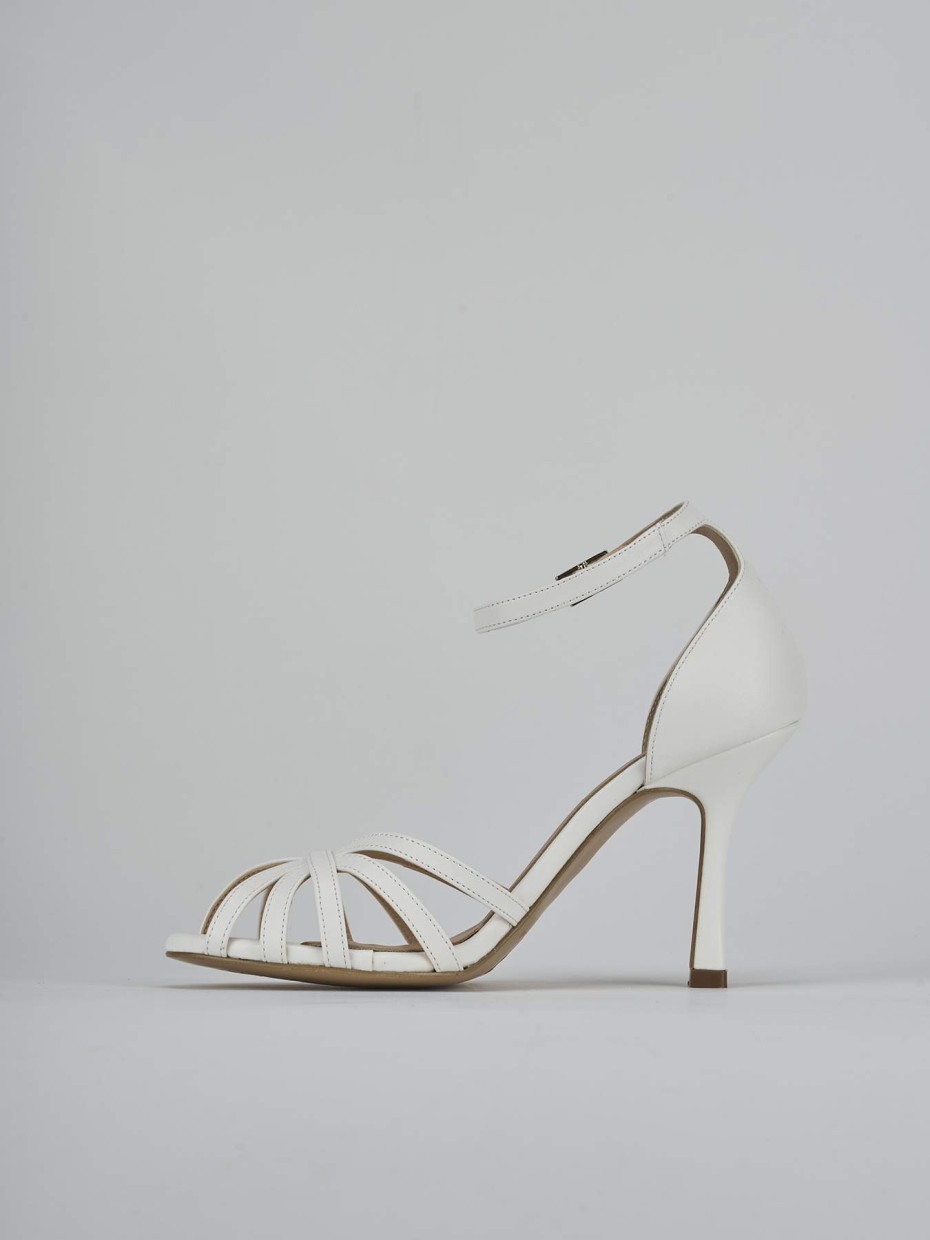 Sandalo tacco 9 cm bianco pelle