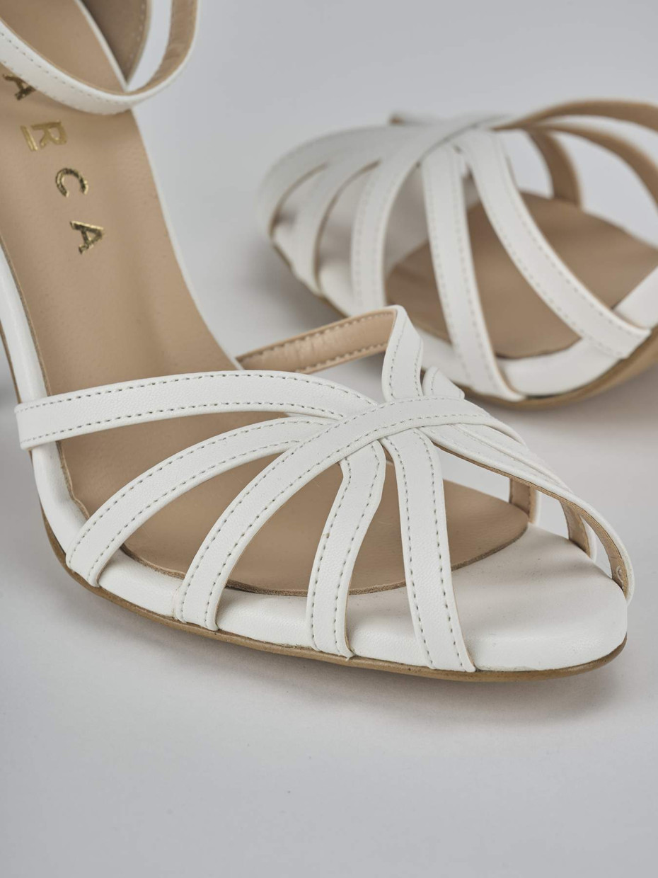 Sandalo tacco 9 cm bianco pelle