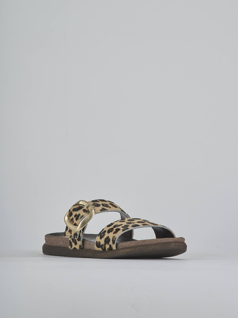 Ciabatte tacco 1cm cavallino multicolor