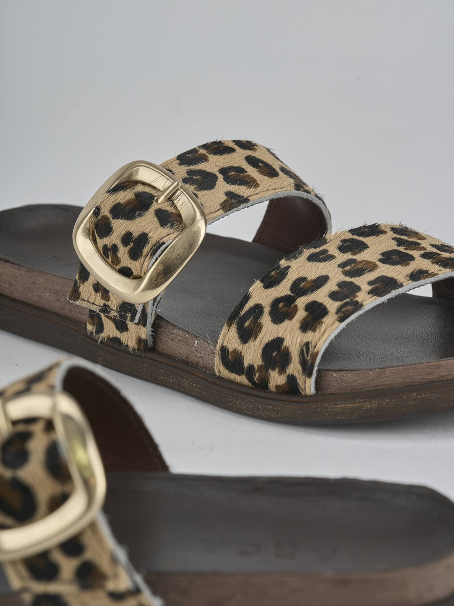 Ciabatte tacco 1cm cavallino multicolor