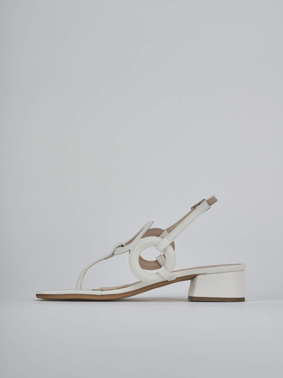 Sandali tacco 3cm pelle bianco