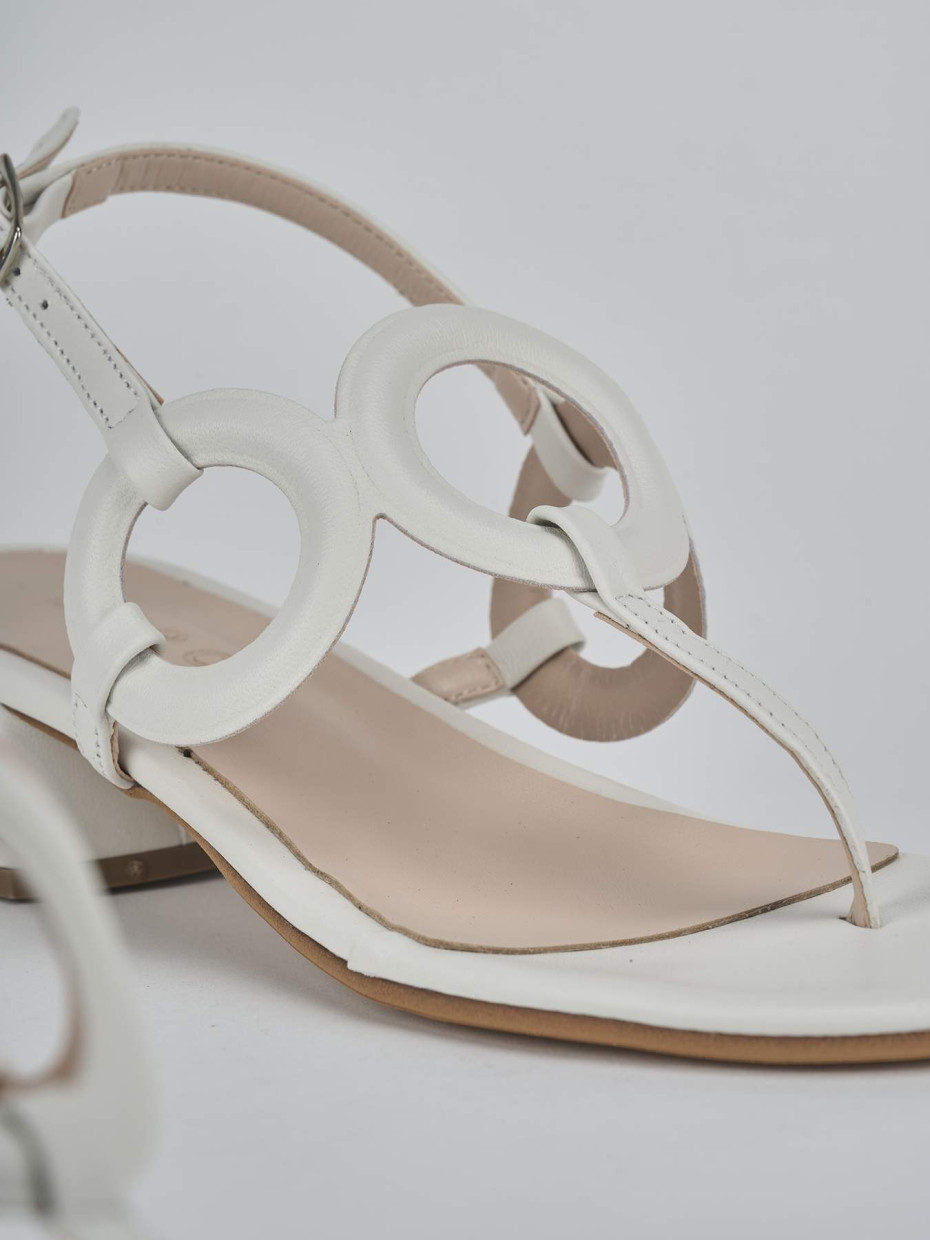 Sandali tacco 3cm pelle bianco