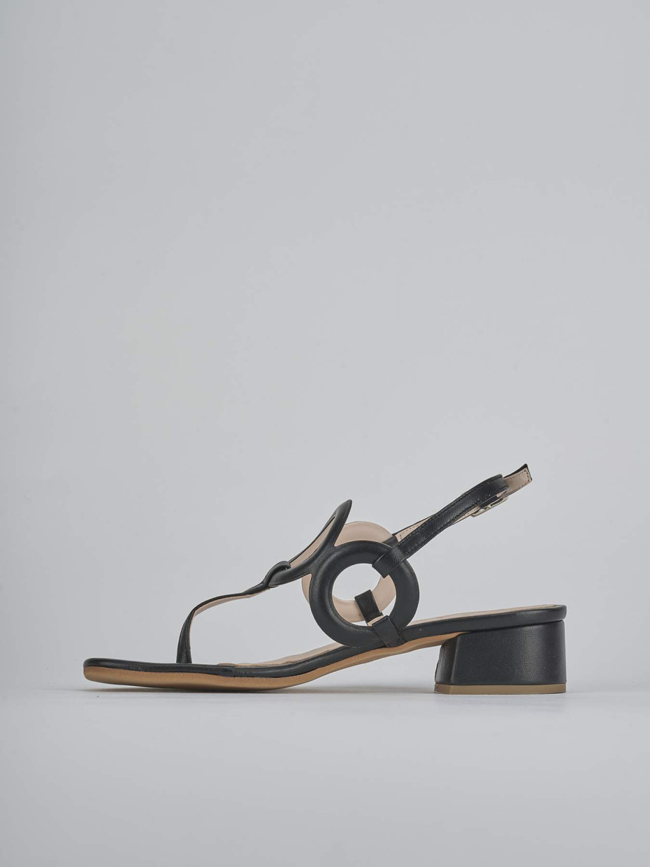 Sandali tacco 3cm pelle nero