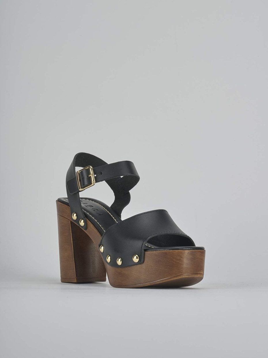 Sandali tacco 10cm pelle nero