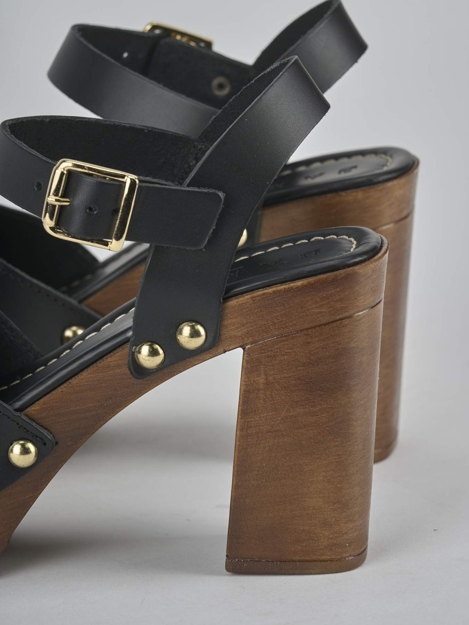 Sandali tacco 10cm pelle nero