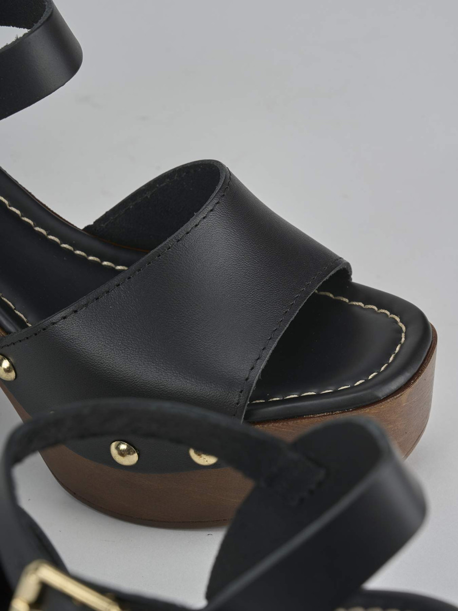 Sandali tacco 10cm pelle nero