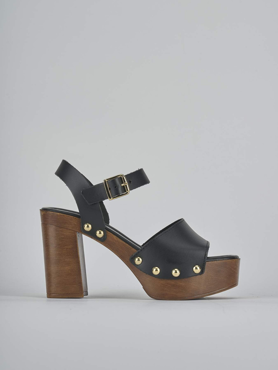 Sandali tacco 10cm pelle nero