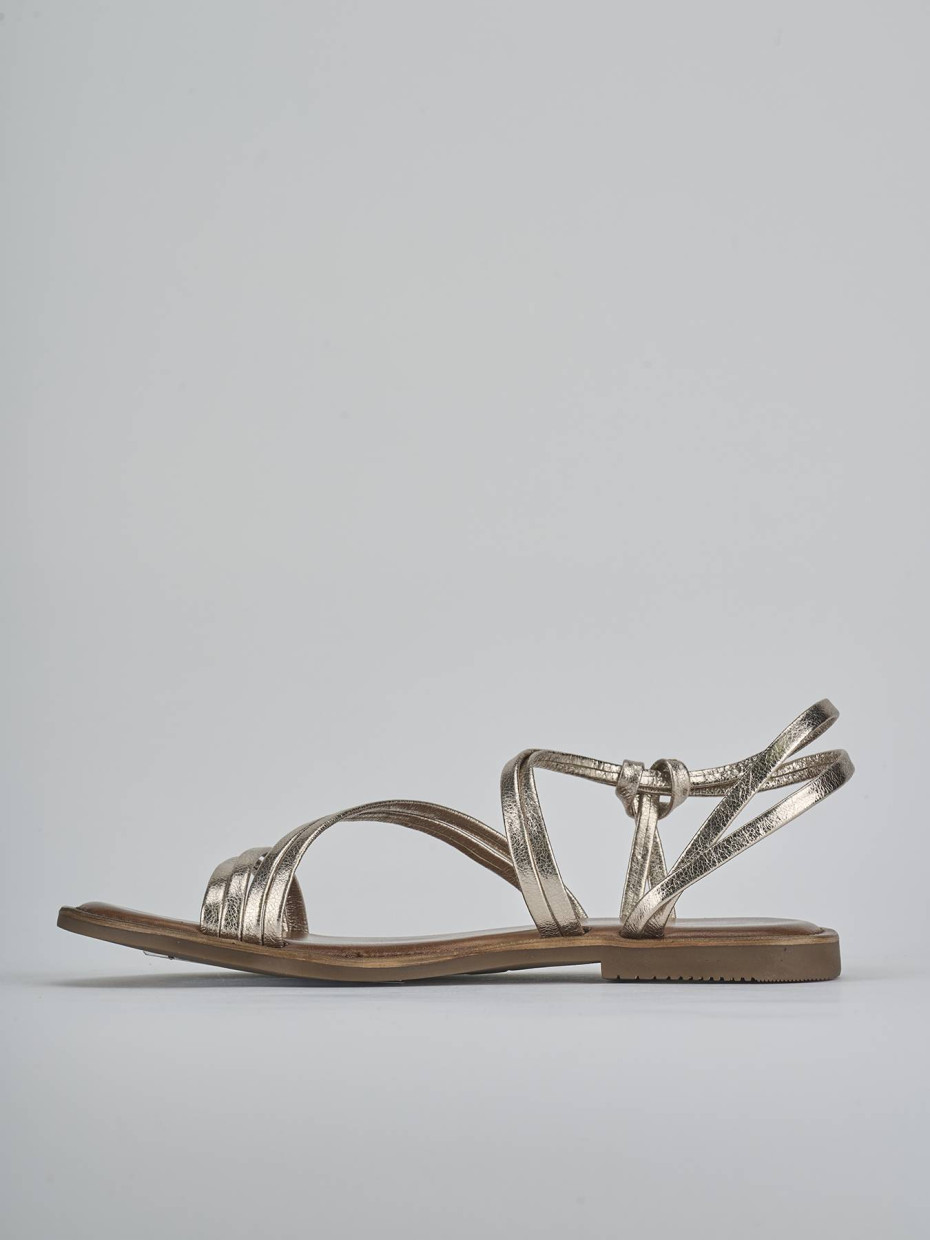 Sandali tacco 1cm pelle oro