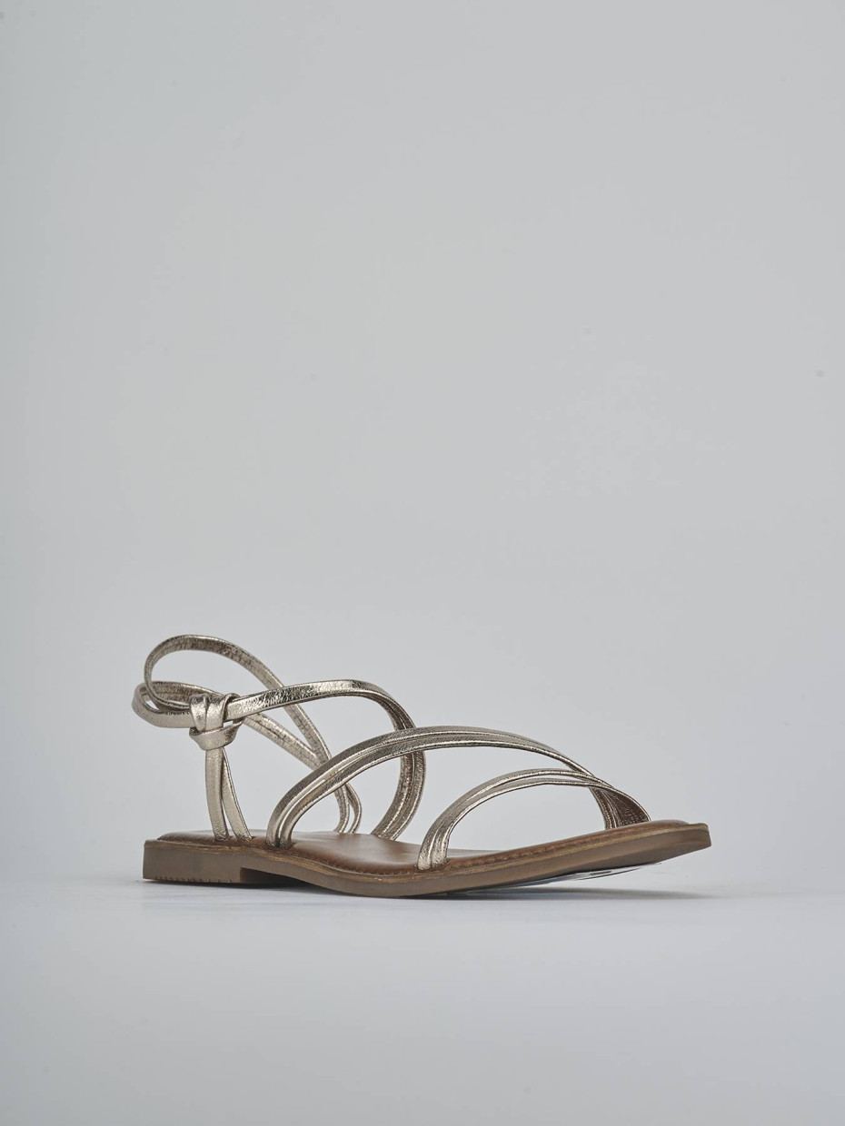 Sandali tacco 1cm pelle oro