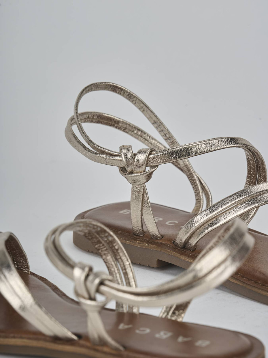 Sandali tacco 1cm pelle oro