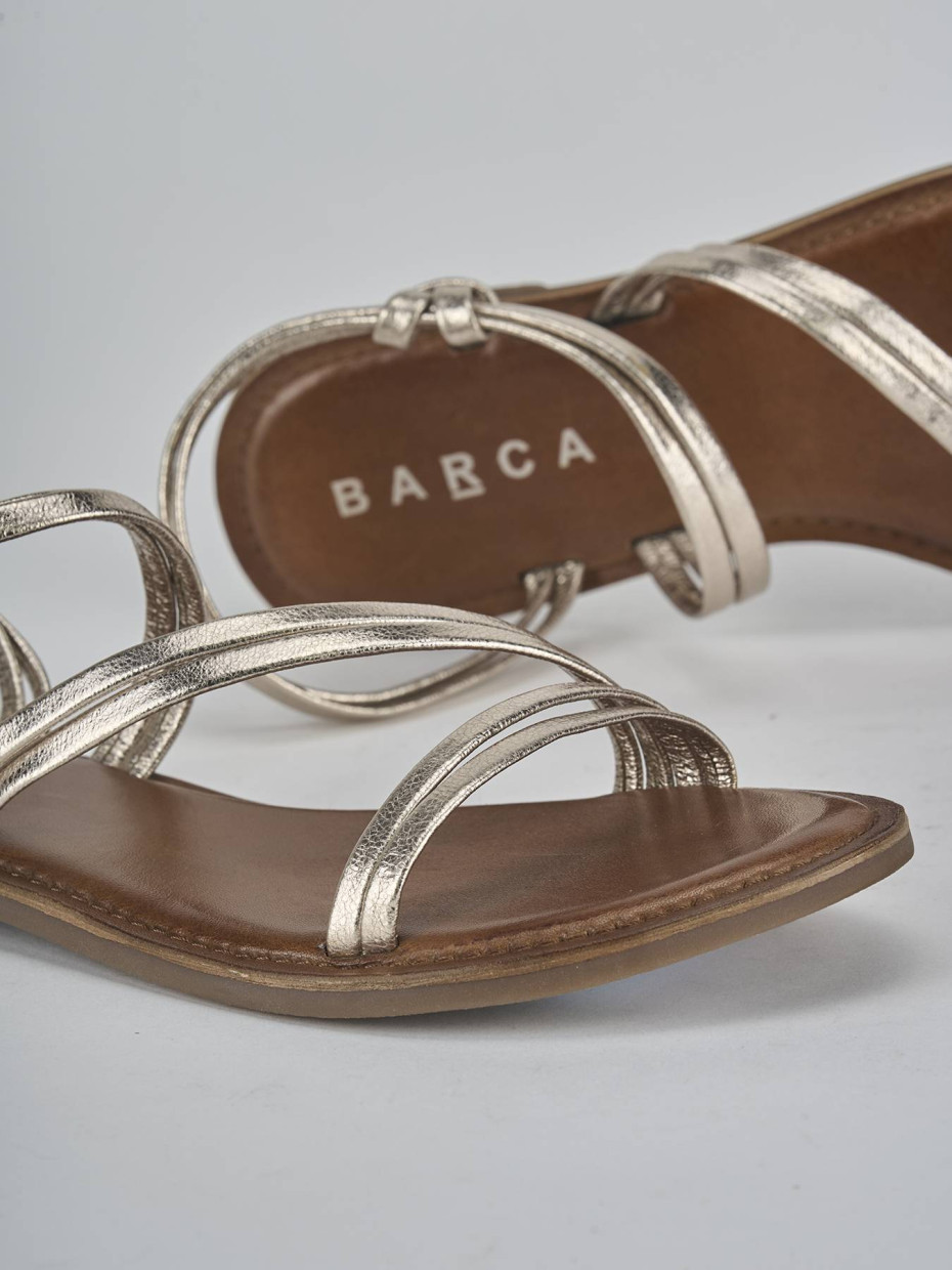 Sandali tacco 1cm pelle oro