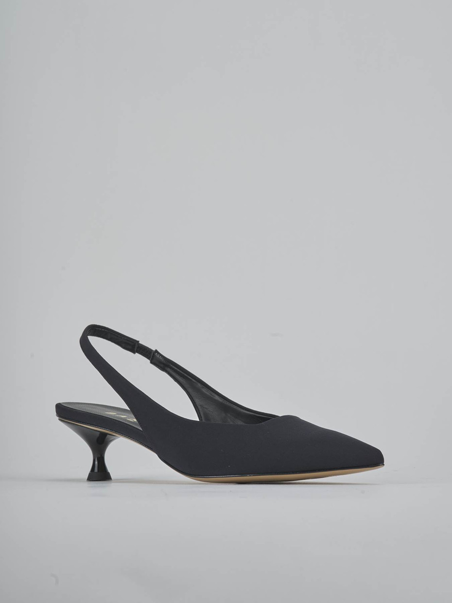 Décolleté e slingback tacco 4cm licra nero