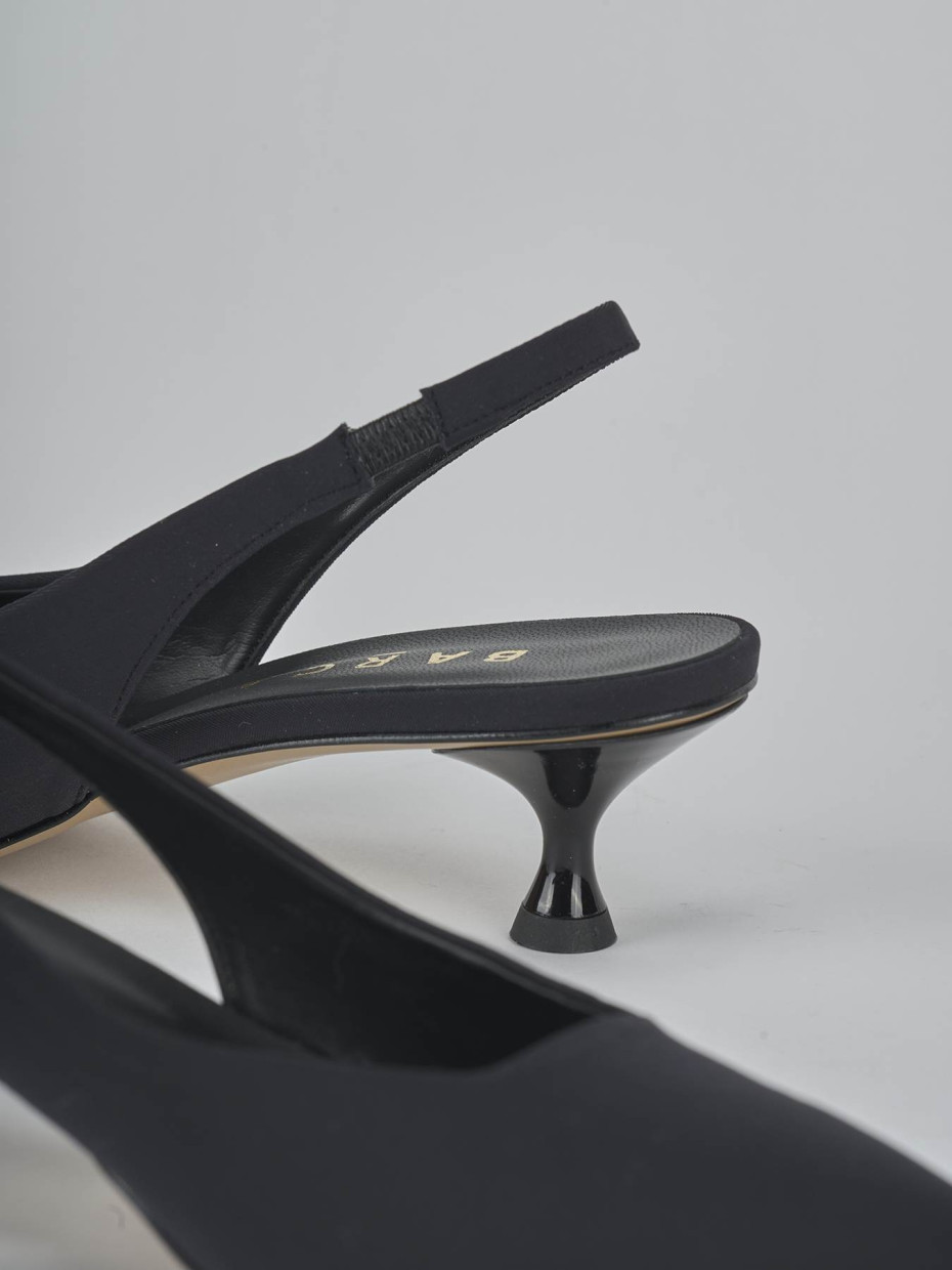 Décolleté e slingback tacco 4cm licra nero
