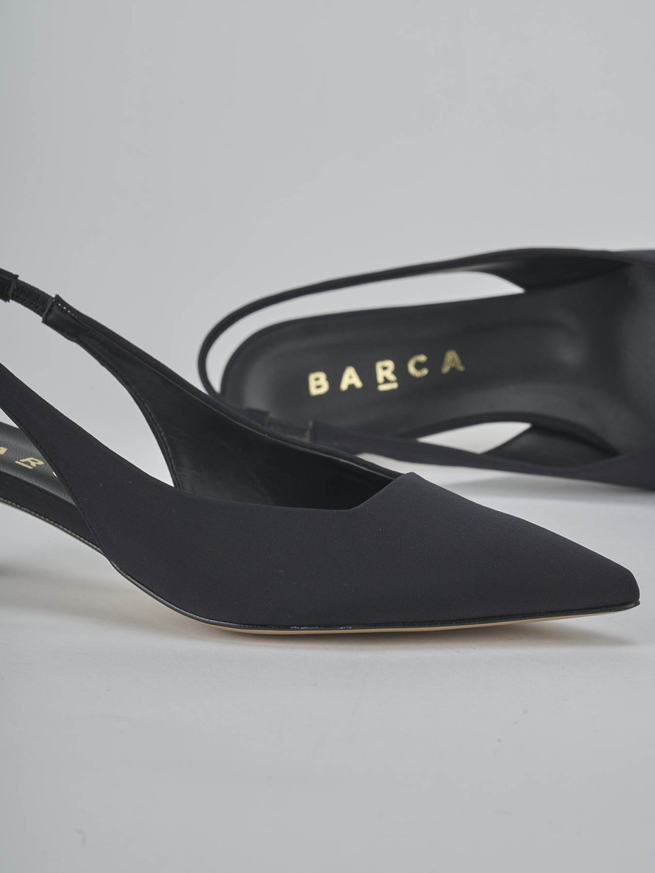 Décolleté e slingback tacco 4cm licra nero