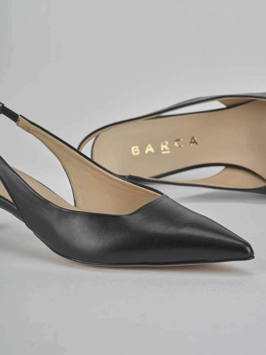 Décolleté e slingback tacco 4cm pelle nero