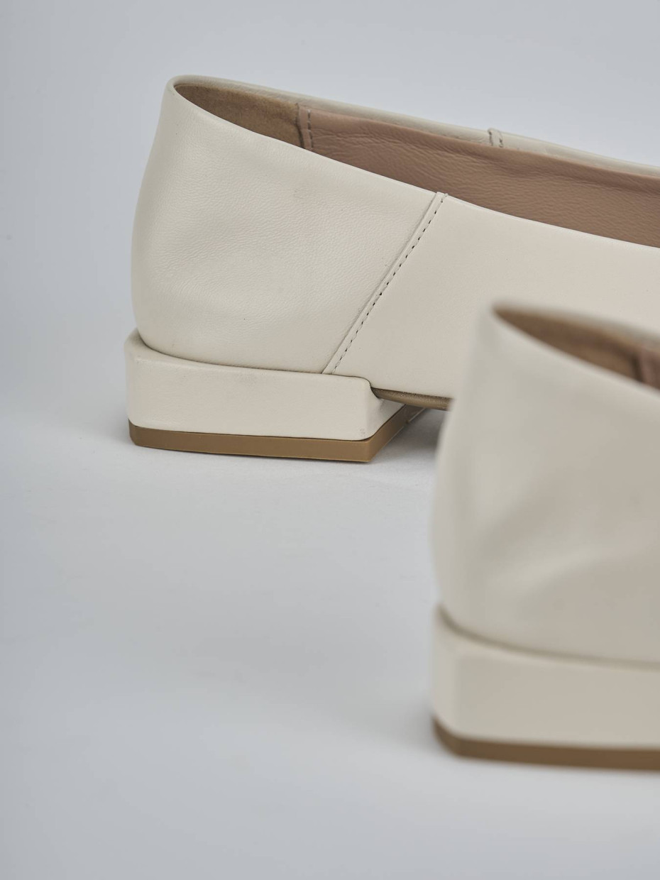 Ballerine tacco 2cm pelle beige