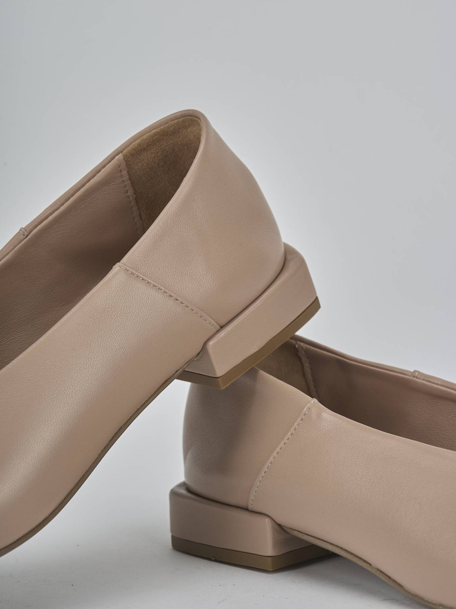 Ballerine tacco 2cm pelle rosa
