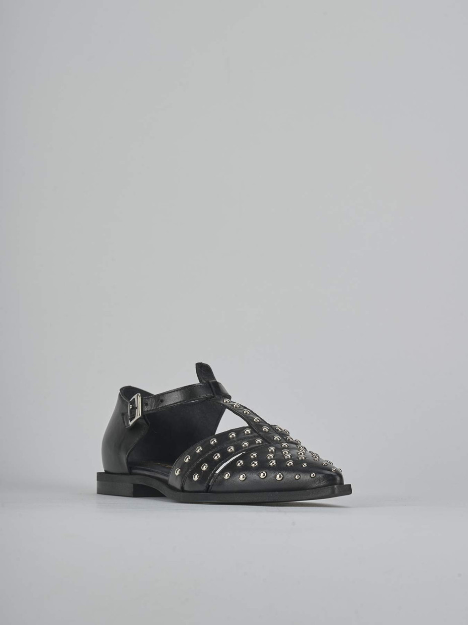 Ballerine tacco 1cm pelle nero