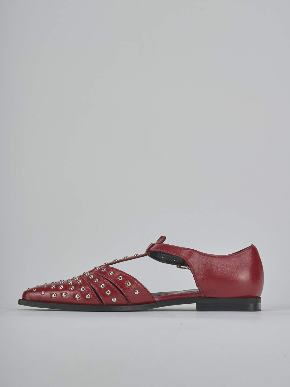 Ballerine tacco 1cm pelle rosso
