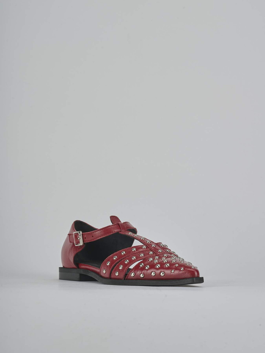 Ballerine tacco 1cm pelle rosso