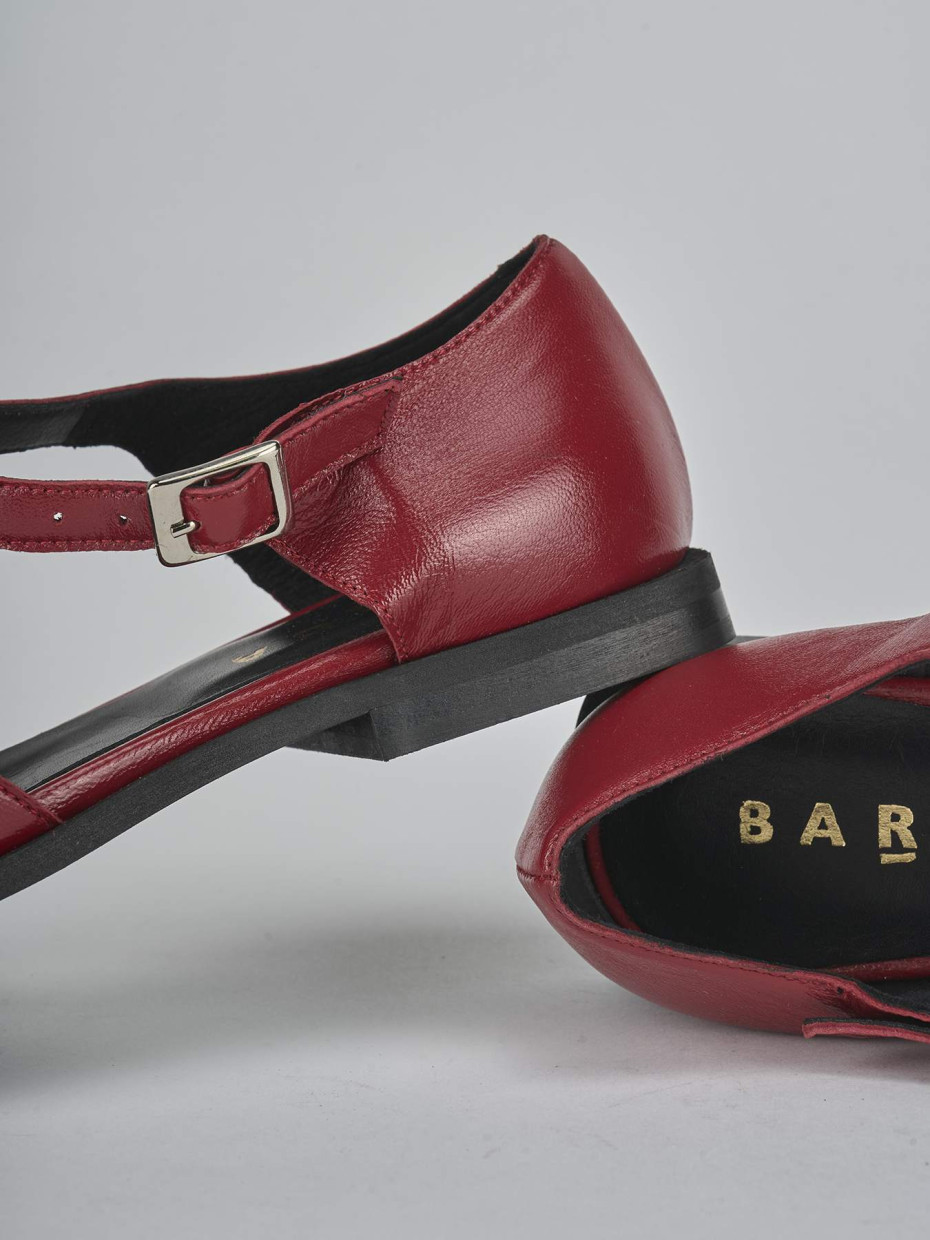 Ballerine tacco 1cm pelle rosso