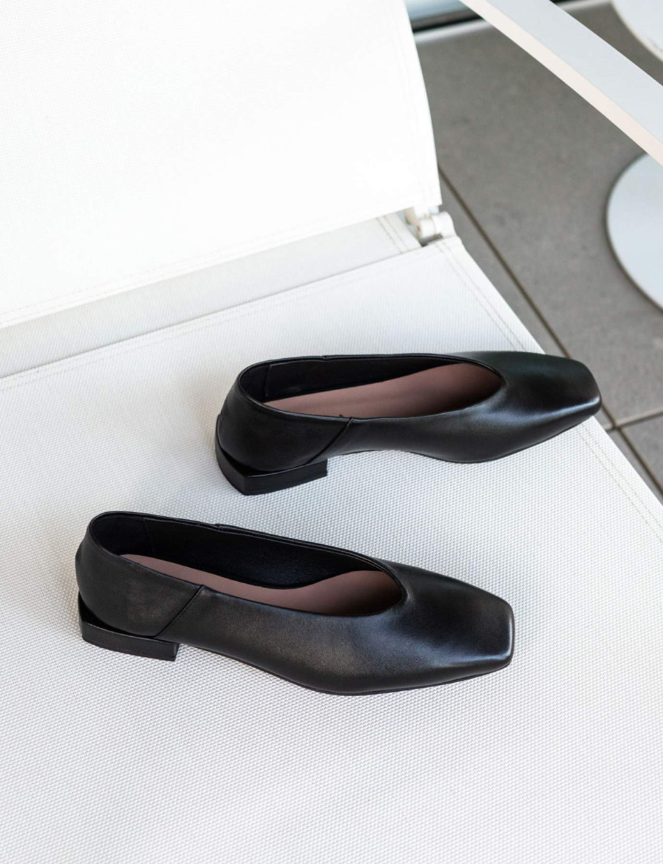Ballerine tacco 2cm pelle nero