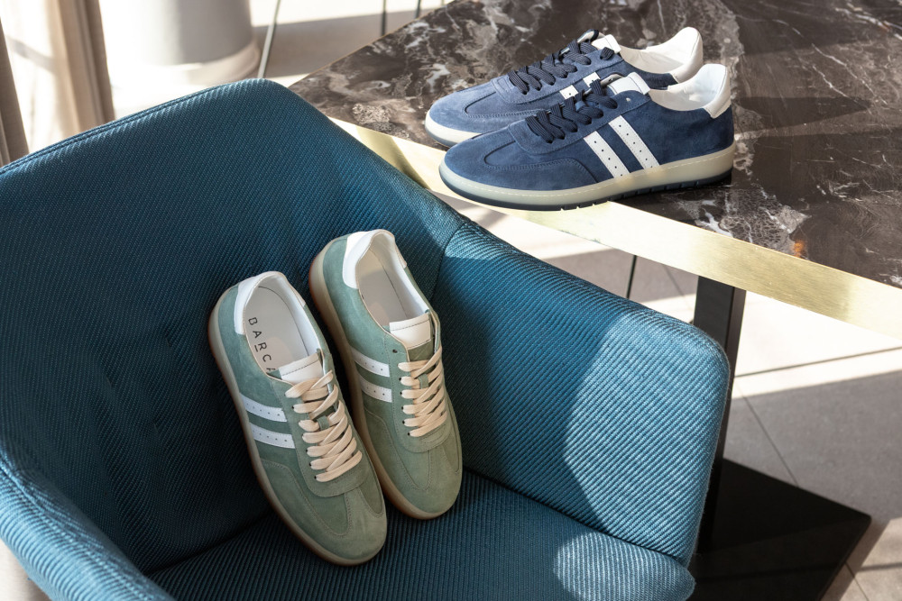 Sneakers camoscio blu