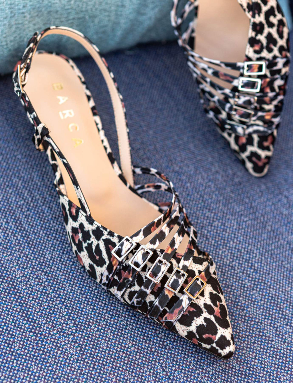 Décolleté e slingback tacco 4cm pelle multicolor
