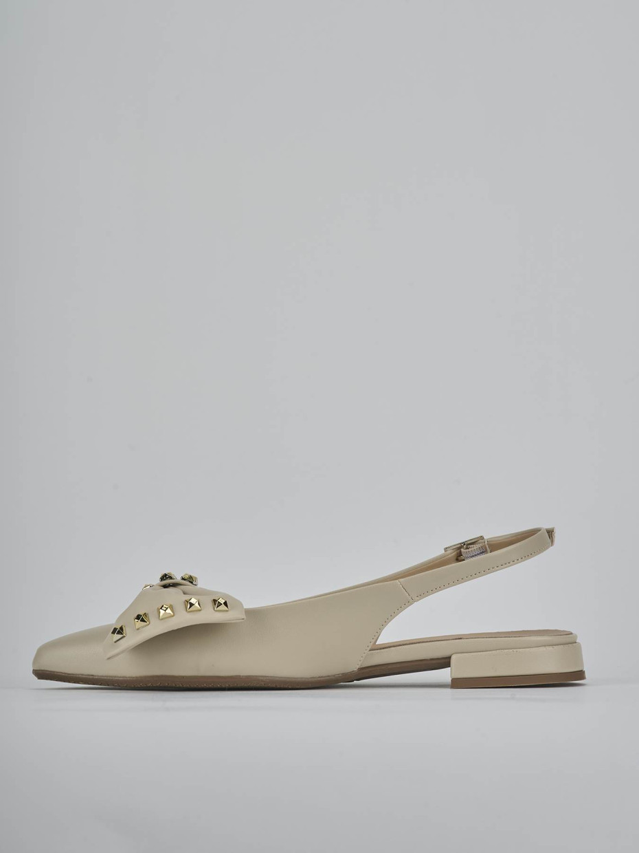 Ballerine tacco 2cm pelle beige