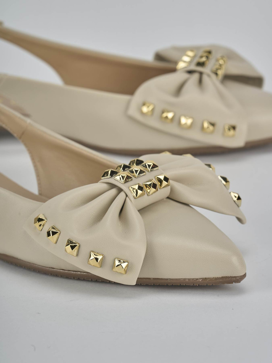 Ballerine tacco 2cm pelle beige