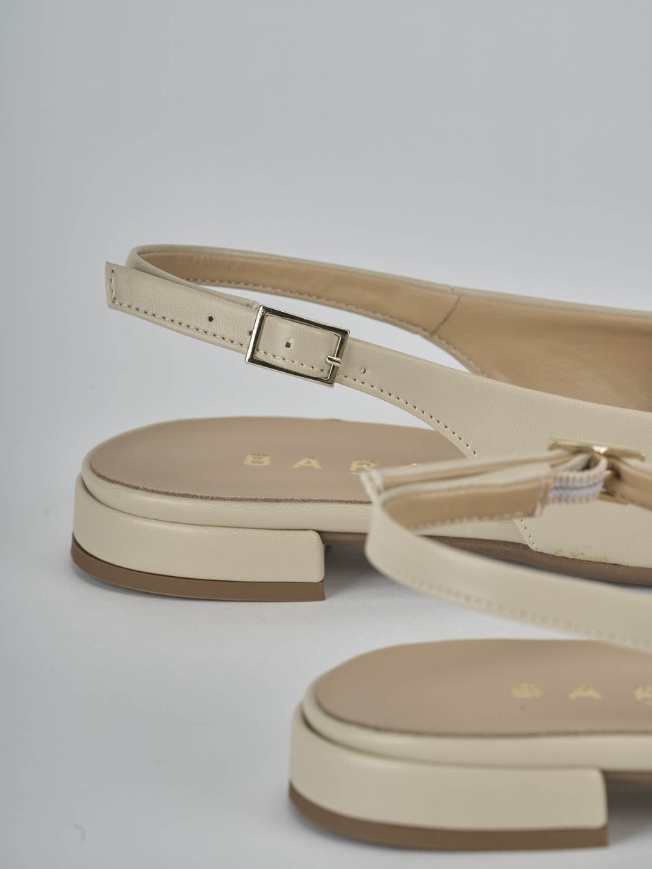 Ballerine tacco 2cm pelle beige