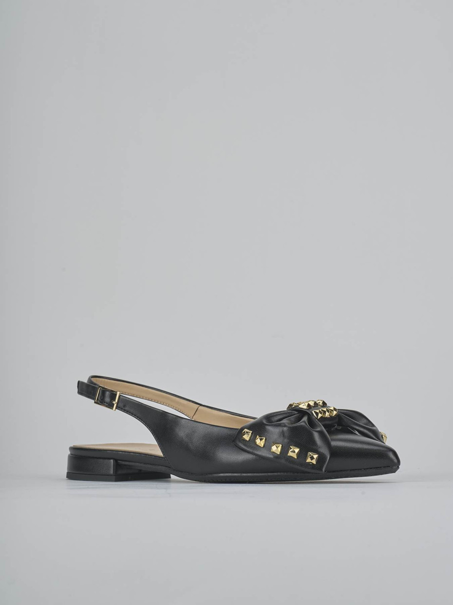 Ballerine tacco 2cm pelle nero