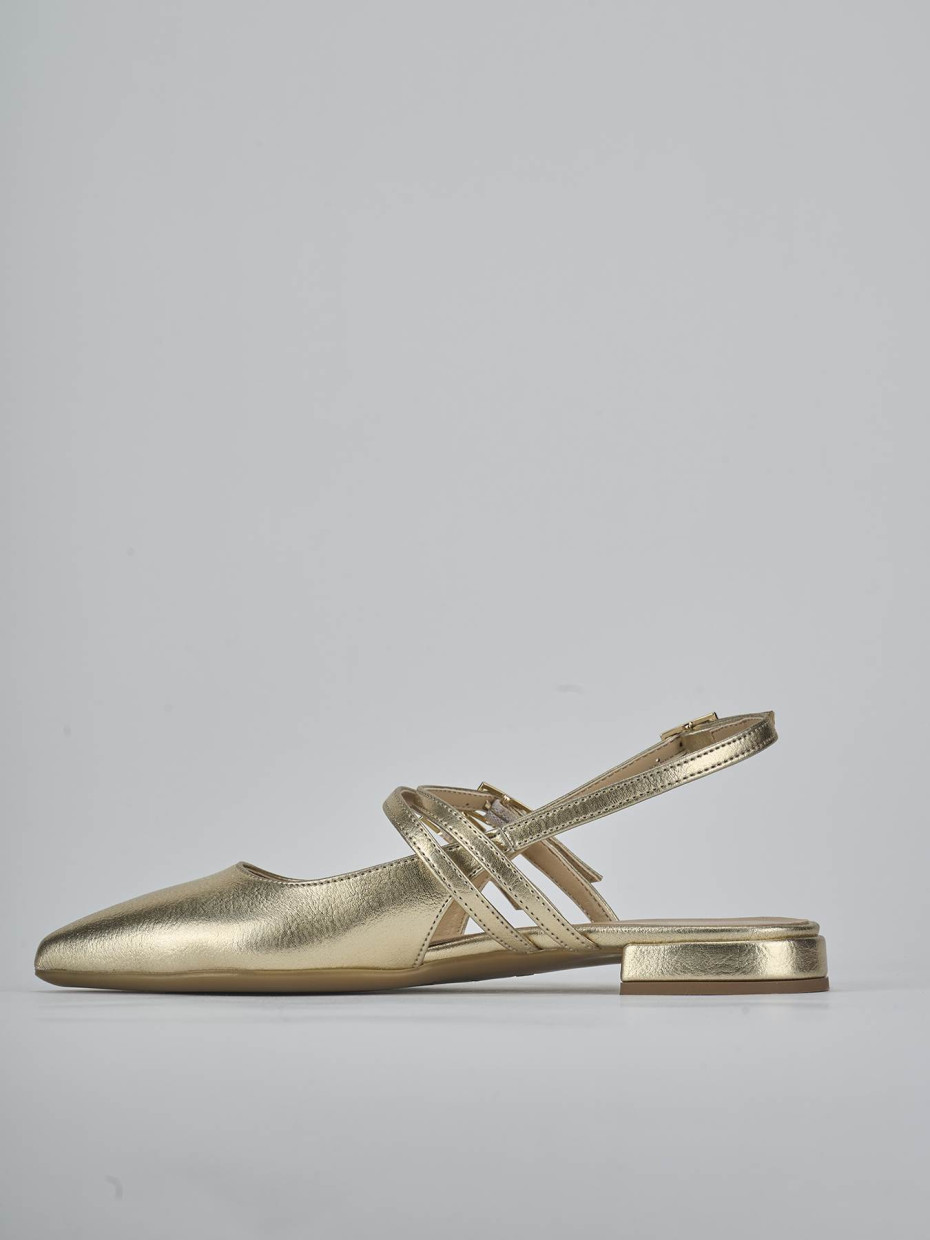 Ballerine tacco 2cm laminato oro