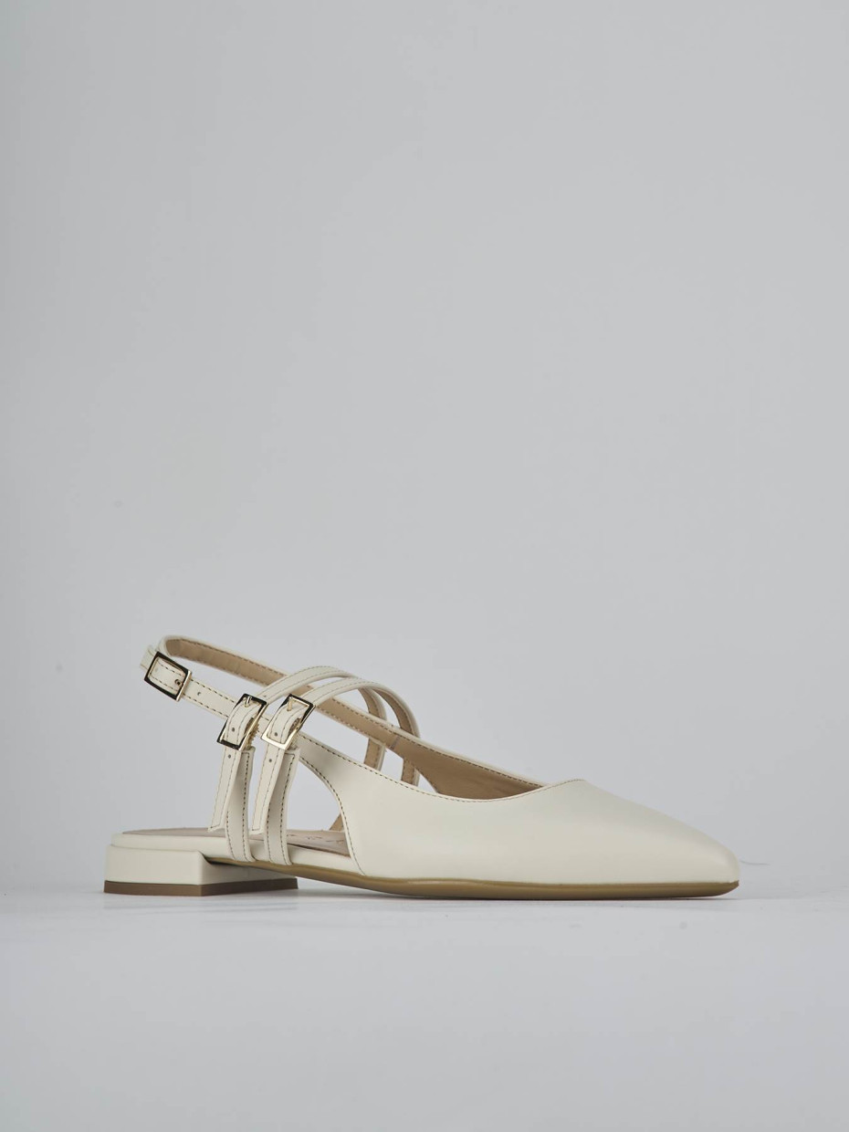 Ballerine tacco 2cm pelle bianco