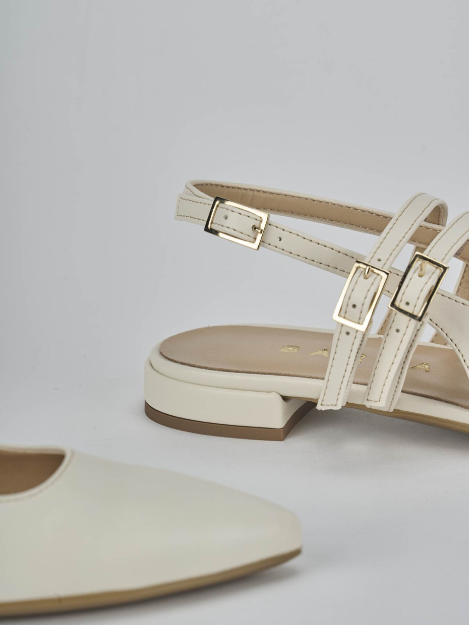 Ballerine tacco 2cm pelle bianco