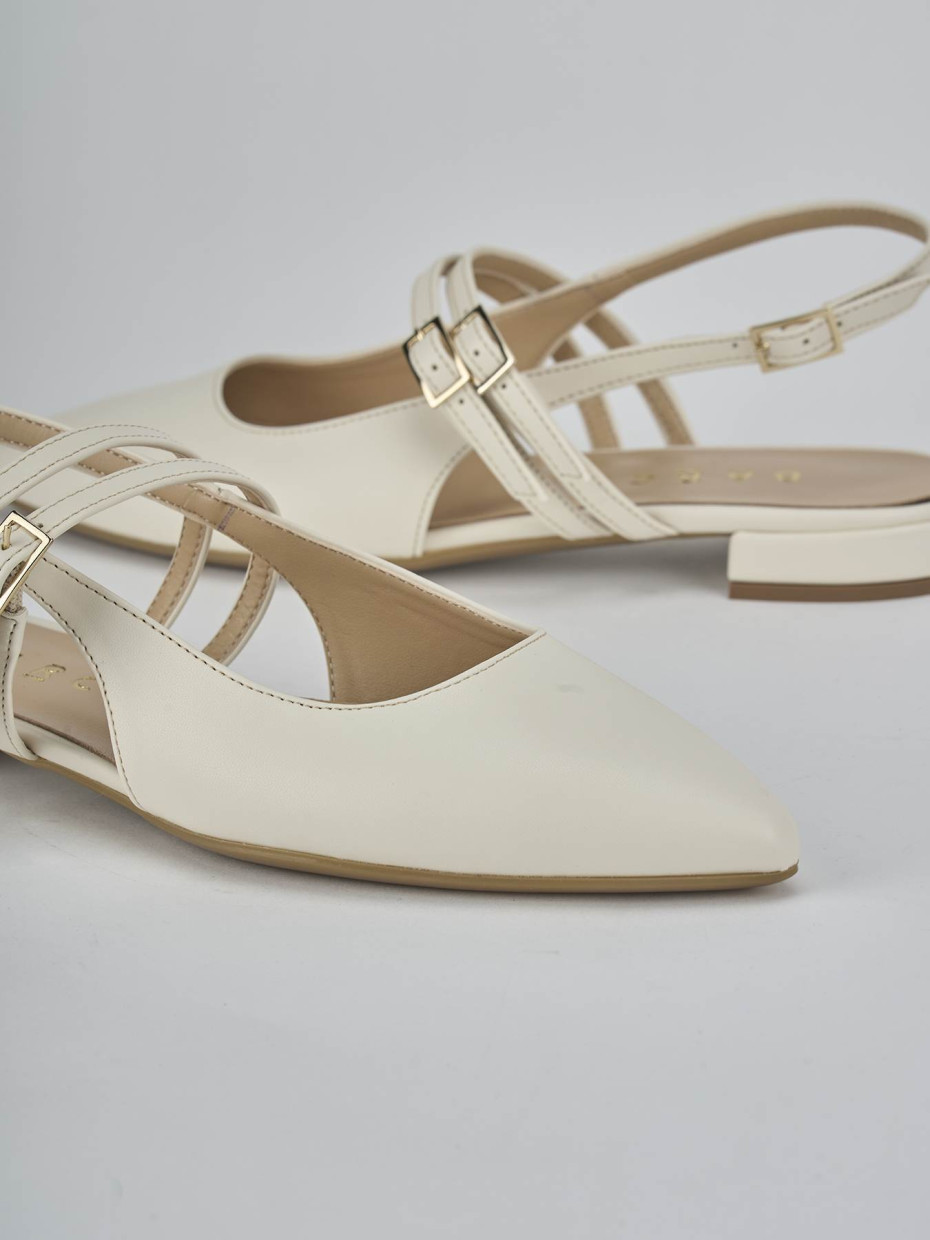 Ballerine tacco 2cm pelle bianco