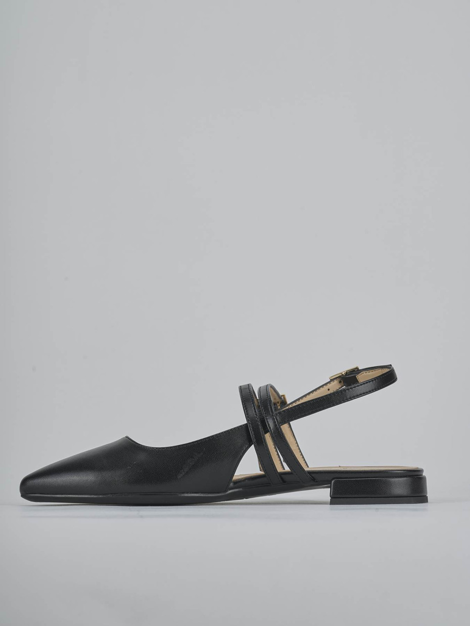 Ballerine tacco 2cm pelle nero