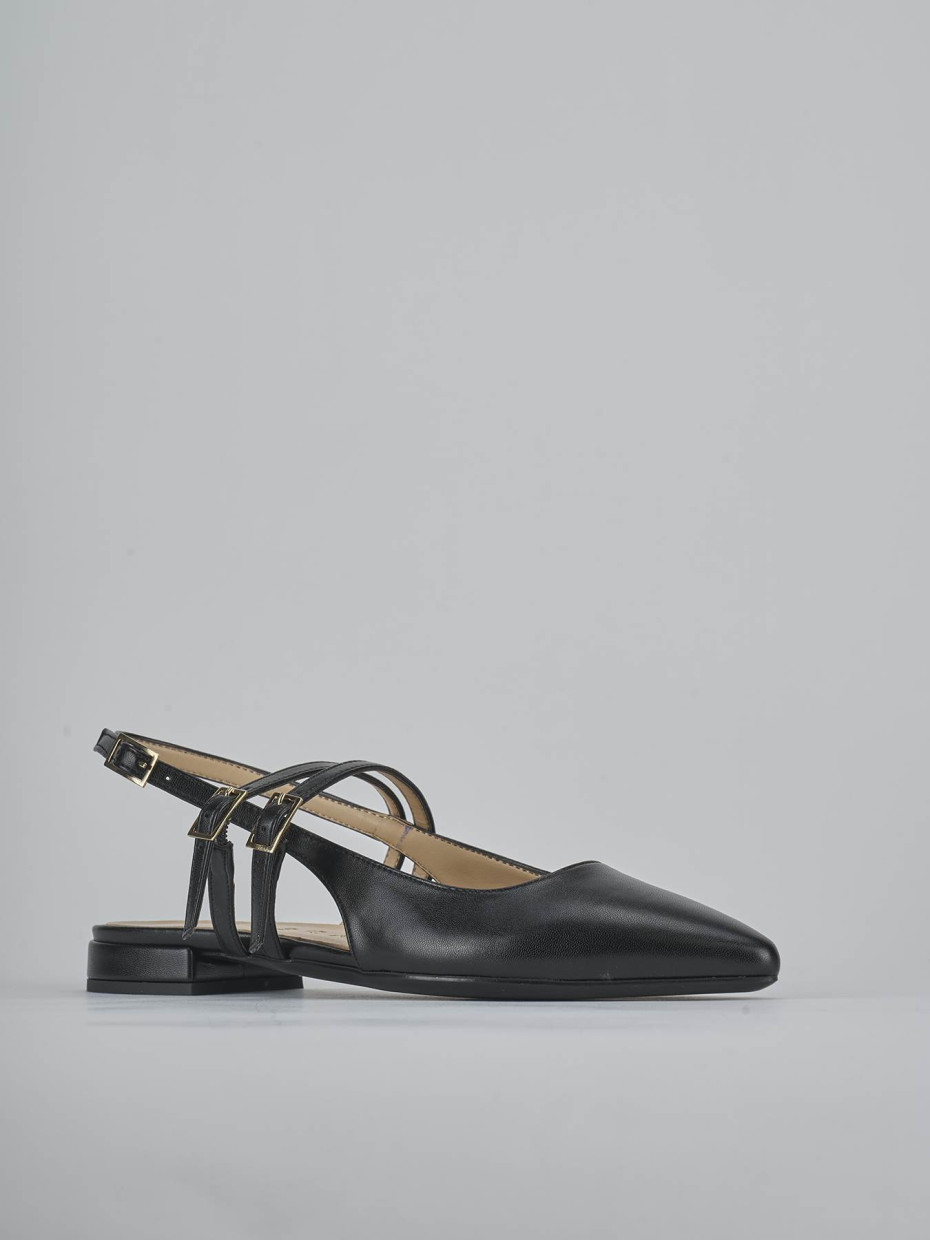 Ballerine tacco 2cm pelle nero