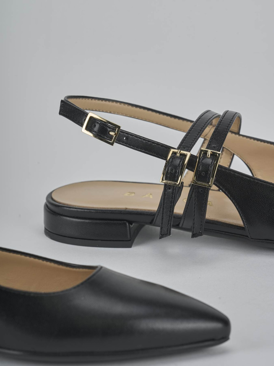 Ballerine tacco 2cm pelle nero
