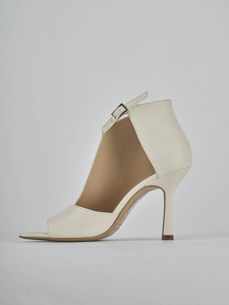 Sandali tacco 9cm pelle bianco