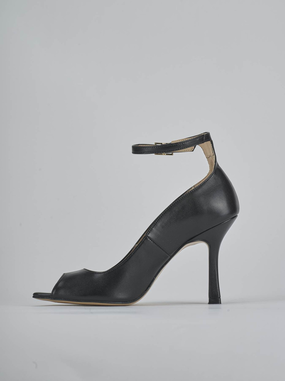 Décolleté e slingback tacco 9cm pelle nero