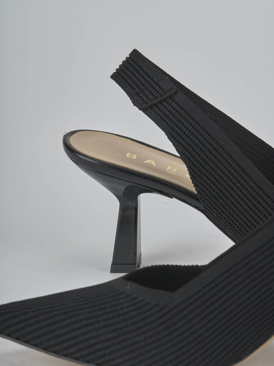 Décolleté e slingback tacco 7cm pelle nero