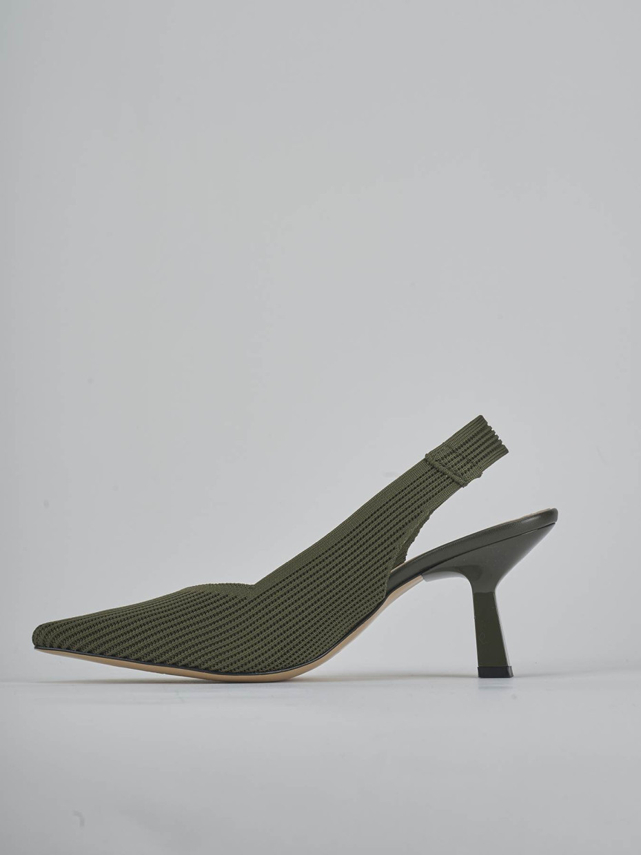 Décolleté e slingback tacco 7cm pelle verde