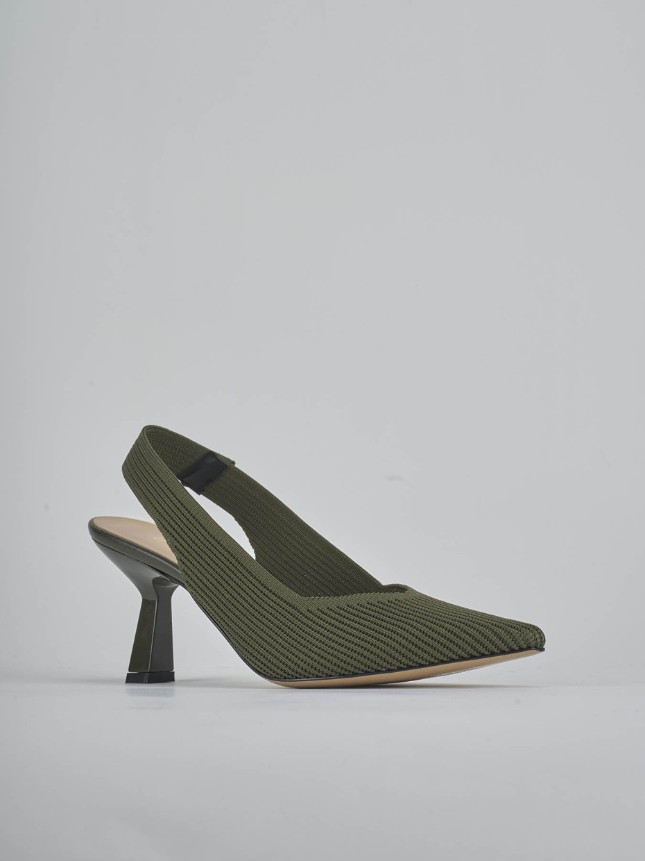 Décolleté e slingback tacco 7cm pelle verde