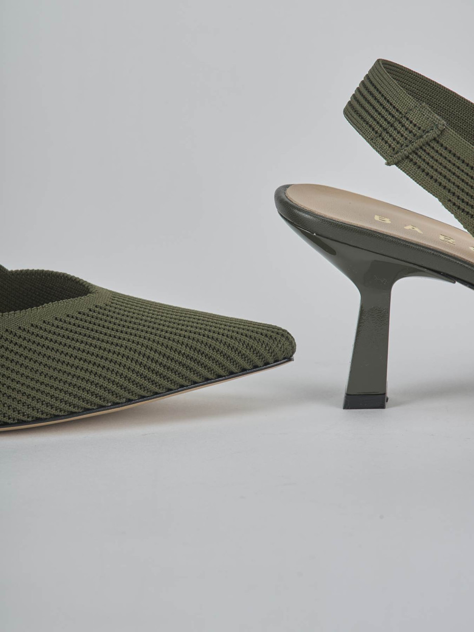 Décolleté e slingback tacco 7cm pelle verde