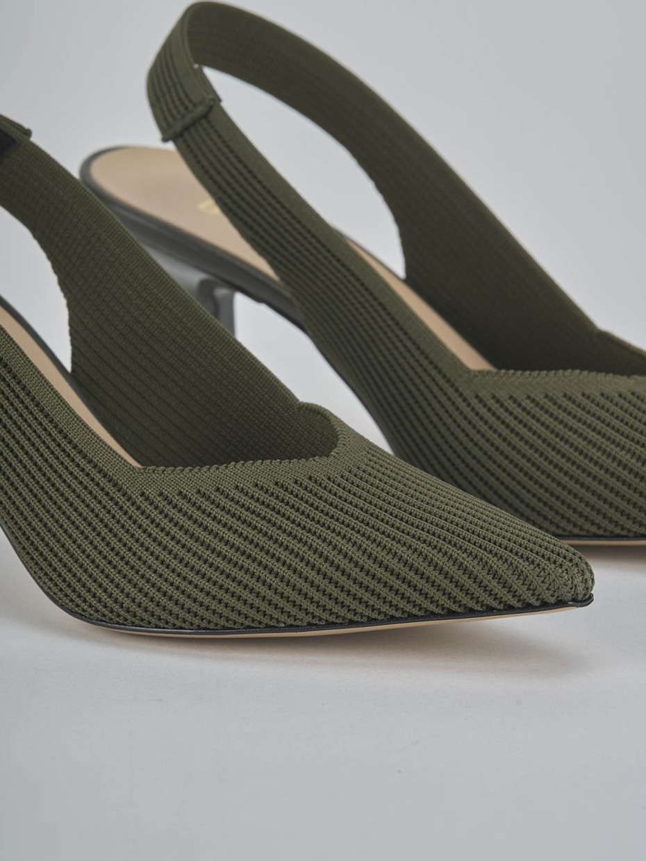 Décolleté e slingback tacco 7cm pelle verde